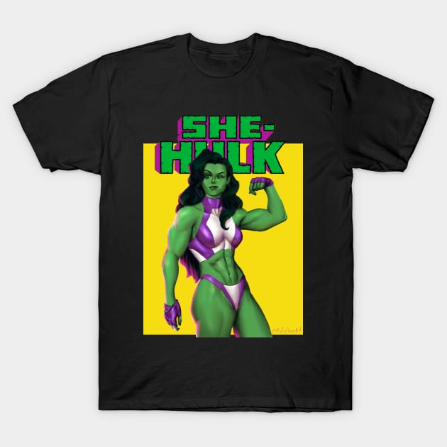 She-Hulk T-Shirt by rafafloresart